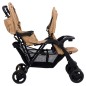 vidaXL Carrito para gemelos tandem de acero gris taupé vidaXL Carrito para gemelos tandem de acero gris taupé