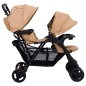 vidaXL Carrito para gemelos tandem de acero gris taupé vidaXL Carrito para gemelos tandem de acero gris taupé