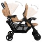vidaXL Carrito para gemelos tandem de acero gris taupé vidaXL Carrito para gemelos tandem de acero gris taupé