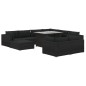 vidaXL Set muebles de jardín 10 piezas y cojines ratán sintético negro vidaXL Set muebles de jardín 10 piezas y cojines ratán sintético negro