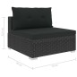 vidaXL Set muebles de jardín 10 piezas y cojines ratán sintético negro vidaXL Set muebles de jardín 10 piezas y cojines ratán sintético negro