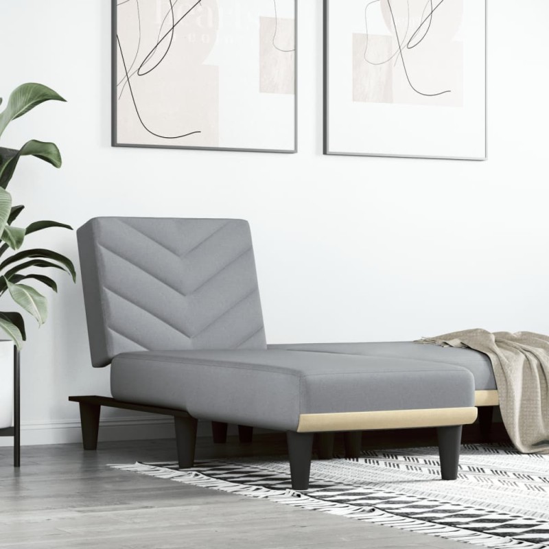 vidaXL Sofá diván de tela gris claro vidaXL Sofá diván de tela gris claro