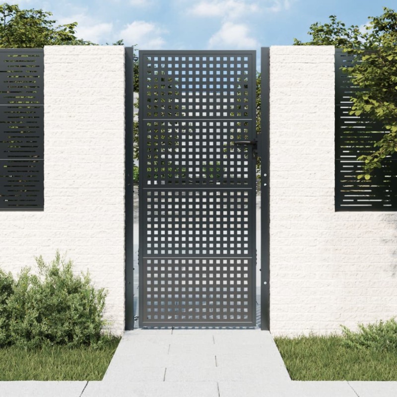 vidaXL Puerta de jardín acero gris antracita 105x250 cm