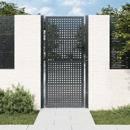 vidaXL Puerta de jardín acero gris antracita 105x250 cm