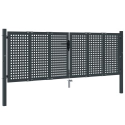 vidaXL Puerta de jardín acero gris antracita 300x150 cm