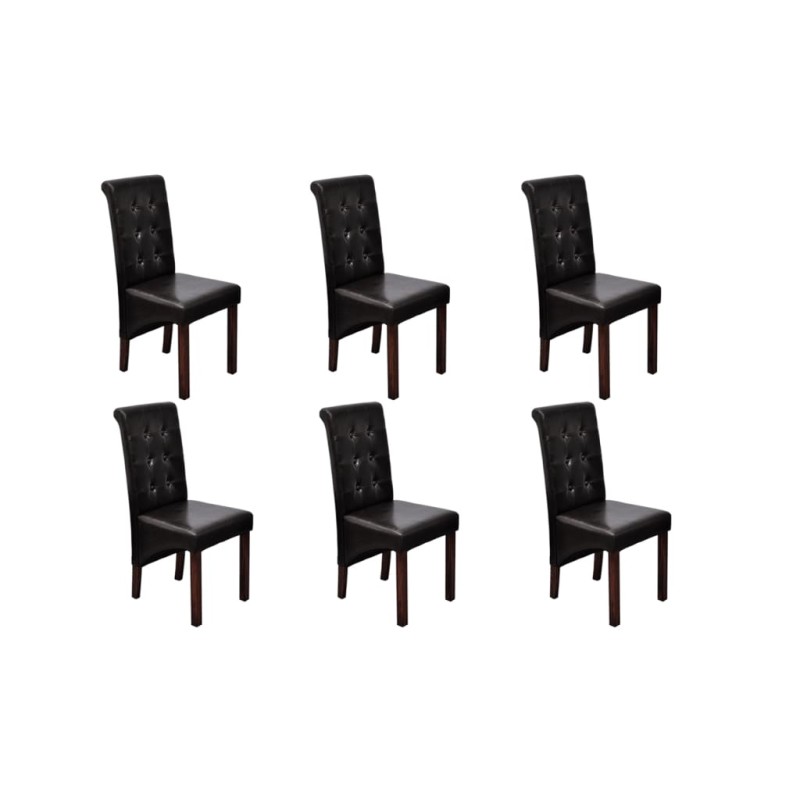 vidaXL Sillas de comedor 6 unidades cuero sintético marrón vidaXL Sillas de comedor 6 unidades cuero sintético marrón