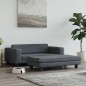 vidaXL Cama de perros con extensión terciopelo gris oscuro 100x50x30cm