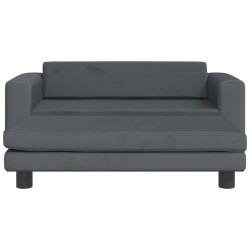 vidaXL Cama de perros con extensión terciopelo gris oscuro 100x50x30cm