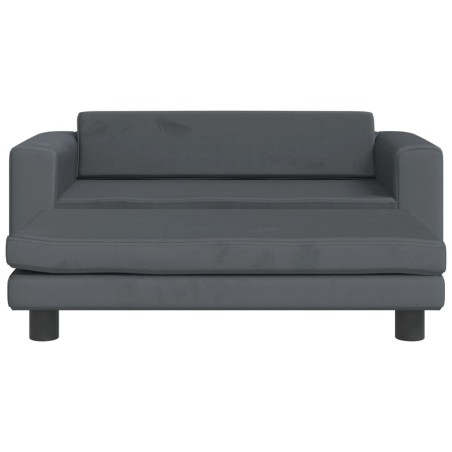 vidaXL Cama de perros con extensión terciopelo gris oscuro 100x50x30cm
