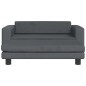 vidaXL Cama de perros con extensión terciopelo gris oscuro 100x50x30cm