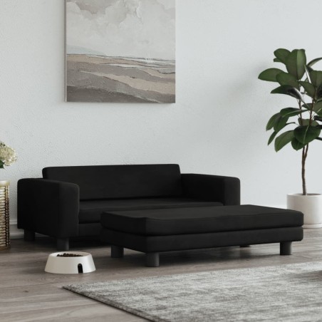 vidaXL Cama para perros con extensión terciopelo negro 100x50x30 cm