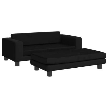 vidaXL Cama para perros con extensión terciopelo negro 100x50x30 cm