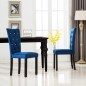 vidaXL Sillas de comedor 2 unidades terciopelo azul oscuro vidaXL Sillas de comedor 2 unidades terciopelo azul oscuro