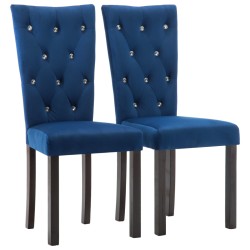 vidaXL Sillas de comedor 2 unidades terciopelo azul oscuro