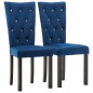 vidaXL Sillas de comedor 2 unidades terciopelo azul oscuro vidaXL Sillas de comedor 2 unidades terciopelo azul oscuro