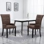 vidaXL Silla de comedor con reposabrazos de tela marrón vidaXL Silla de comedor con reposabrazos de tela marrón