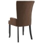 vidaXL Silla de comedor con reposabrazos de tela marrón vidaXL Silla de comedor con reposabrazos de tela marrón