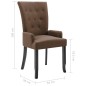 vidaXL Silla de comedor con reposabrazos de tela marrón vidaXL Silla de comedor con reposabrazos de tela marrón