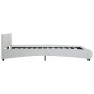 vidaXL Estructura de cama de cuero sintético blanco 160x200 cm