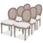 vidaXL Sillas de comedor 6 unidades tela color crema vidaXL Sillas de comedor 6 unidades tela color crema
