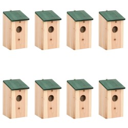 vidaXL Casa para pájaros 8 unidades madera 12x12x22 cm