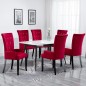 vidaXL Sillas de comedor con reposabrazos terciopelo rojo 6 unidades vidaXL Sillas de comedor con reposabrazos terciopelo rojo 6 unidades