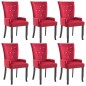 vidaXL Sillas de comedor con reposabrazos terciopelo rojo 6 unidades vidaXL Sillas de comedor con reposabrazos terciopelo rojo 6 unidades