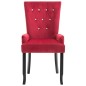 vidaXL Sillas de comedor con reposabrazos terciopelo rojo 6 unidades vidaXL Sillas de comedor con reposabrazos terciopelo rojo 6 unidades