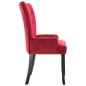vidaXL Sillas de comedor con reposabrazos terciopelo rojo 6 unidades vidaXL Sillas de comedor con reposabrazos terciopelo rojo 6 unidades