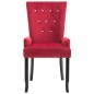 vidaXL Sillas de comedor con reposabrazos terciopelo rojo 2 unidades vidaXL Sillas de comedor con reposabrazos terciopelo rojo 2 unidades