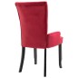 vidaXL Sillas de comedor con reposabrazos terciopelo rojo 2 unidades vidaXL Sillas de comedor con reposabrazos terciopelo rojo 2 unidades