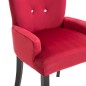 vidaXL Sillas de comedor con reposabrazos terciopelo rojo 2 unidades vidaXL Sillas de comedor con reposabrazos terciopelo rojo 2 unidades