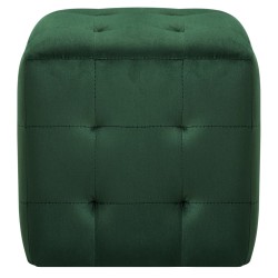 vidaXL Puf 2 unidades terciopelo verde 30x30x30 cm