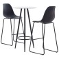 vidaXL Juego de mesa alta y taburetes 3 piezas plástico negro vidaXL Juego de mesa alta y taburetes 3 piezas plástico negro