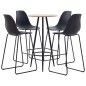vidaXL Juego de mesa alta y taburetes 5 piezas plástico negro