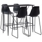 vidaXL Juego de mesa alta y taburetes 5 piezas plástico negro vidaXL Juego de mesa alta y taburetes 5 piezas plástico negro