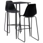 vidaXL Juego de mesa alta y taburetes 3 piezas plástico negro