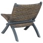 vidaXL Silla de ratán kubu natural y madera maciza de caoba gris vidaXL Silla de ratán kubu natural y madera maciza de caoba gris
