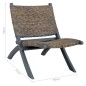 vidaXL Silla de ratán kubu natural y madera maciza de caoba gris vidaXL Silla de ratán kubu natural y madera maciza de caoba gris