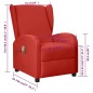 vidaXL Sillón orejero de masaje de cuero sintético rojo tinto vidaXL Sillón orejero de masaje de cuero sintético rojo tinto