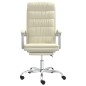 vidaXL Silla de oficina reclinable cuero sintético crema vidaXL Silla de oficina reclinable cuero sintético crema