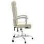 vidaXL Silla de oficina reclinable cuero sintético crema vidaXL Silla de oficina reclinable cuero sintético crema