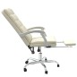 vidaXL Silla de oficina reclinable cuero sintético crema vidaXL Silla de oficina reclinable cuero sintético crema