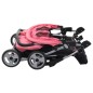 vidaXL Silla de paseo para gemelos de acero rosa y negro vidaXL Silla de paseo para gemelos de acero rosa y negro
