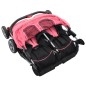 vidaXL Silla de paseo para gemelos de acero rosa y negro vidaXL Silla de paseo para gemelos de acero rosa y negro