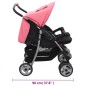 vidaXL Silla de paseo para gemelos de acero rosa y negro vidaXL Silla de paseo para gemelos de acero rosa y negro