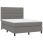vidaXL Cama box spring colchón y luces LED tela gris oscuro 140x190 cm vidaXL Cama box spring colchón y luces LED tela gris oscuro 140x190 cm