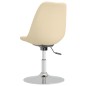 vidaXL Sillas de comedor giratorias 2 unidades tela color crema vidaXL Sillas de comedor giratorias 2 unidades tela color crema