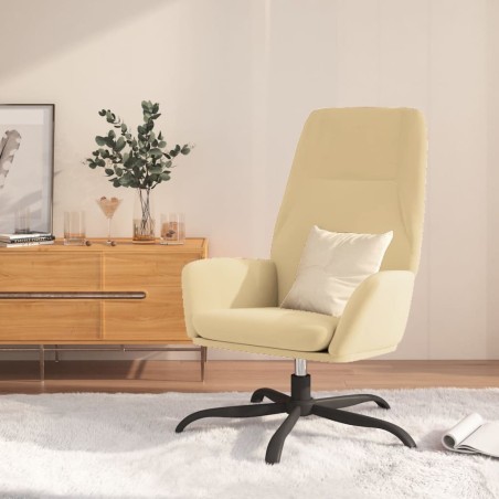 vidaXL Sillón de relax de terciopelo blanco crema