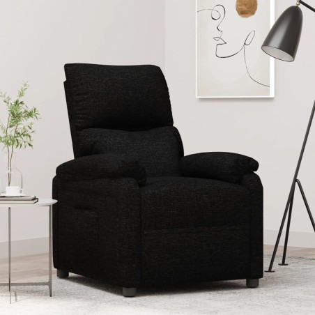 vidaXL Sillón reclinable de tela negro
